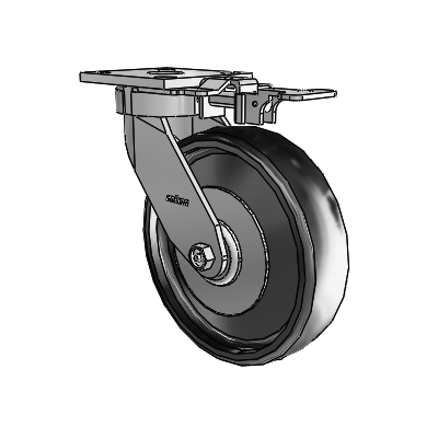 4 Series Kingpinless Casters Top Plate Swivel Caster with 8 x 2 Endura Solid Elastomer wheel