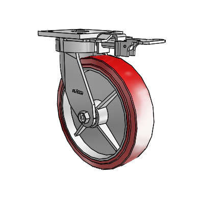 4 Series Kingpinless Casters Top Plate Swivel Caster with 8 x 2 Polyurethane HI-TECH wheel
