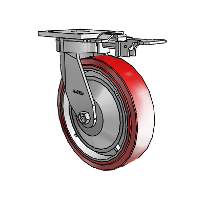 4 Series Kingpinless Casters Top Plate Swivel Caster with 8 x 2 Polyurethane HI-TECH wheel