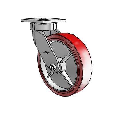 4 Series Kingpinless Casters Top Plate Swivel Caster with 8 x 2 Polyurethane HI-TECH wheel