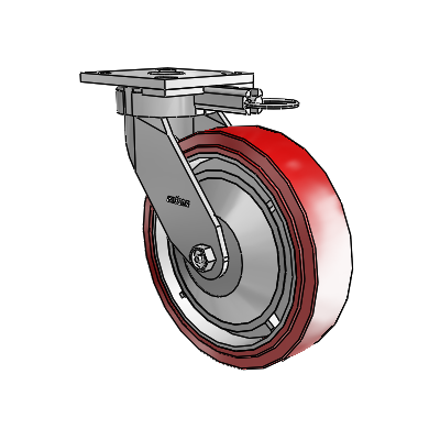 4 Series Kingpinless Casters Top Plate Swivel Caster with 8 x 2 Polyurethane HI-TECH wheel