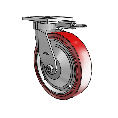 4 Series Kingpinless Casters Top Plate Swivel Caster with 8 x 2 Polyurethane HI-TECH wheel