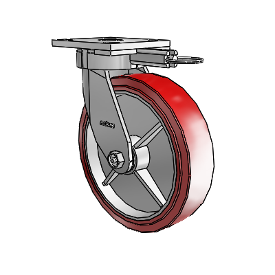 4 Series Kingpinless Casters Top Plate Swivel Caster with 8 x 2 Polyurethane HI-TECH wheel
