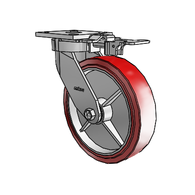4 Series Kingpinless Casters Top Plate Swivel Caster with 8 x 2 Polyurethane HI-TECH wheel