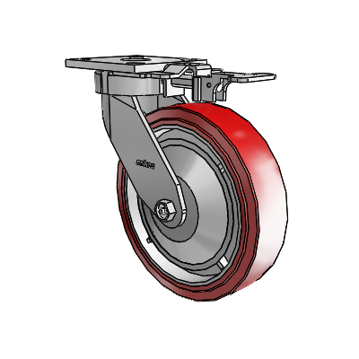 4 Series Kingpinless Casters Top Plate Swivel Caster with 8 x 2 Polyurethane HI-TECH wheel