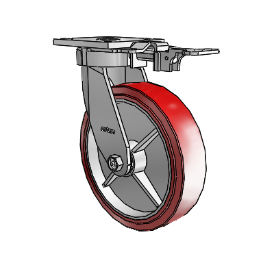 4 Series Kingpinless Casters Top Plate Swivel Caster with 8 x 2 Polyurethane HI-TECH wheel