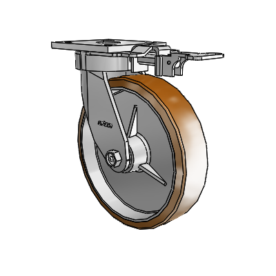 4 Series Kingpinless Casters Top Plate Swivel Caster with 8 x 2 Moldon Nylon (Aluminum Core) wheel