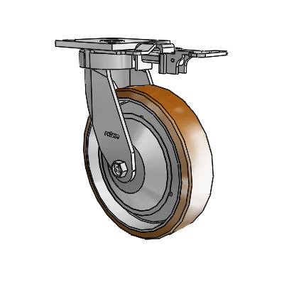4 Series Kingpinless Casters Top Plate Swivel Caster with 8 x 2 Moldon Nylon (Aluminum Core) wheel