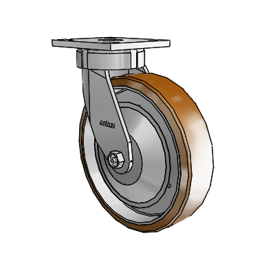 4 Series Kingpinless Casters Top Plate Swivel Caster with 8 x 2 Moldon Nylon (Aluminum Core) wheel