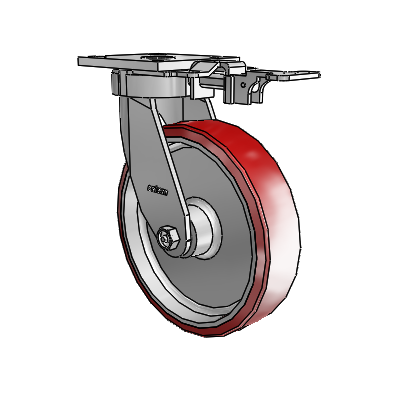 Roulettes sans pivot de la série 4 – Roulette pivotante à plaque supérieure avec roue en polyuréthane Moldon 8 x 2 (noyau en aluminium)