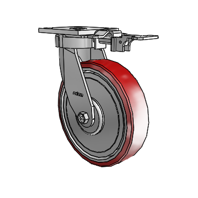 Roulettes sans pivot de la série 4 – Roulette pivotante à plaque supérieure avec roue en polyuréthane Moldon 8 x 2 (noyau en aluminium)