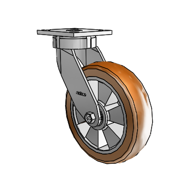 4 Series Kingpinless Casters Top Plate Swivel Caster with 8 x 2 Triumph (Crown/Brown) wheel
