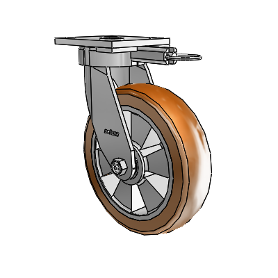 4 Series Kingpinless Casters Top Plate Swivel Caster with 8 x 2 Triumph (Crown/Brown) wheel