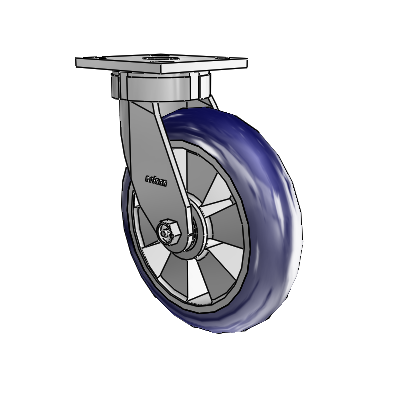 4 Series Kingpinless Casters Top Plate Swivel Caster with 8 x 2 Triumph (Round/Blue) wheel