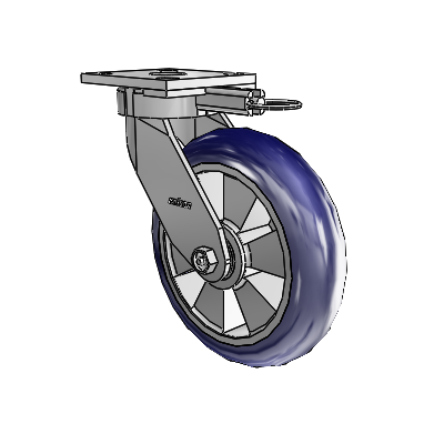 4 Series Kingpinless Casters Top Plate Swivel Caster with 8 x 2 Triumph (Round/Blue) wheel