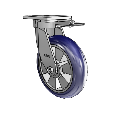 4 Series Kingpinless Casters Top Plate Swivel Caster with 8 x 2 Triumph (Round/Blue) wheel