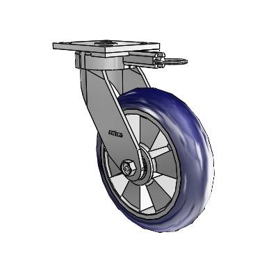 4 Series Kingpinless Casters Top Plate Swivel Caster with 8 x 2 Triumph (Round/Blue) wheel