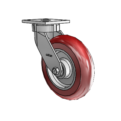4 Series Kingpinless Casters Top Plate Swivel Caster with 8 x 2 CG Max Maroon wheel