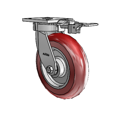 4 Series Kingpinless Casters Top Plate Swivel Caster with 8 x 2 CG Max Maroon wheel