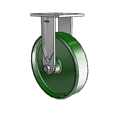 4 Series Kingpinless Casters Top Plate Rigid Caster with 8 x 2 Cast Iron wheel