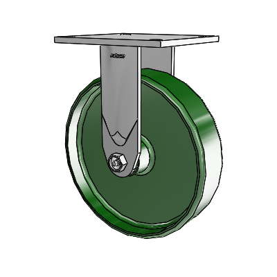 Série 4 : roulettes de 2 pouces de large, plaque supérieure rigide, avec roue en fonte de 8 x 2