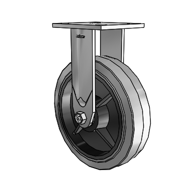 4 Series Kingpinless Casters Top Plate Rigid Caster with 8 x 2 Performa Rubber (Flat/Conductive) wheel
