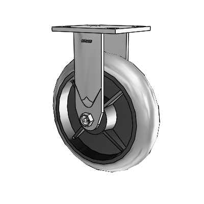 4 Series 2 Inch Wide Casters Top Plate Rigid with 8 x 2 Performa Rubber (Round/Conductive) Wheel