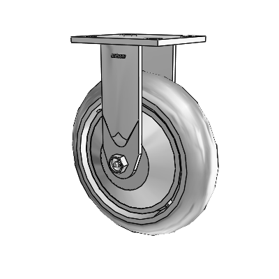 4 Series 2 Inch Wide Casters Top Plate Rigid with 8 x 2 Performa Rubber (Round/Grey) Wheel