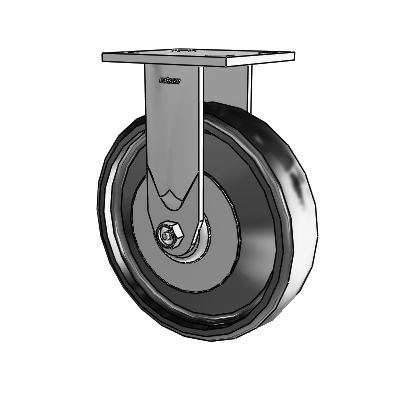 4 Series 2 Inch Wide Casters Top Plate Rigid with 8 x 2 Endura Solid Elastomer Wheel