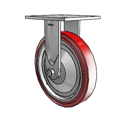 4 Series 1 1/2" Casters Top Plate Rigid Zinc with 8 x 1.5 Polyurethane HI-TECH Wheel