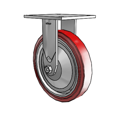 4 Series 1 1/2" Casters Top Plate Rigid Zinc with 8 x 1.5 Polyurethane HI-TECH Wheel