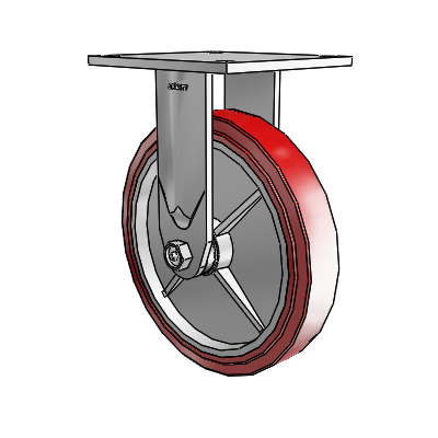 4 Series 1 1/2" Casters Top Plate Rigid Zinc with 8 x 1.5 Polyurethane HI-TECH Wheel