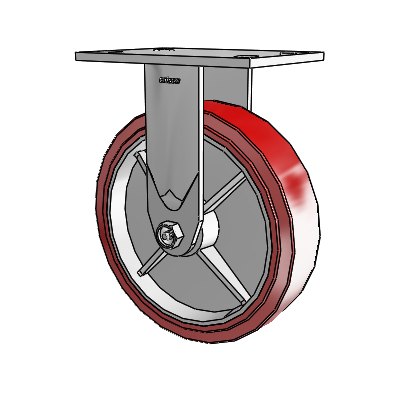 4 Series 2 Inch Wide Casters Top Plate Rigid with 8 x 2 Polyurethane HI-TECH Wheel