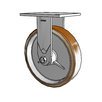 4 Series 2 Inch Wide Casters Top Plate Rigid with 8 x 2 Moldon Nylon (Aluminum Core) Wheel