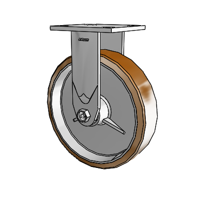 4 Series 2 Inch Wide Casters Top Plate Rigid with 8 x 2 Moldon Nylon (Aluminum Core) Wheel