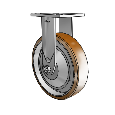 4 Series Kingpinless Casters Top Plate Rigid Caster with 8 x 2 Moldon Nylon (Aluminum Core) wheel
