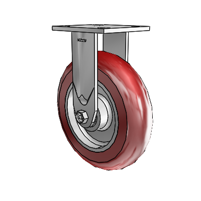4 Series 2 Inch Wide Casters Top Plate Rigid Caster with 8 x 2 CG Max Maroon Wheel