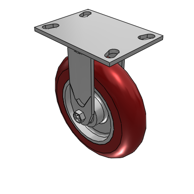 4 Series 2 Inch Wide Casters Top Plate Rigid with 8 x 2 CG Max Maroon Wheel