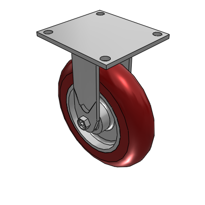 4 Series 2 Inch Wide Casters Top Plate Rigid with 8 x 2 CG Max Maroon Wheel