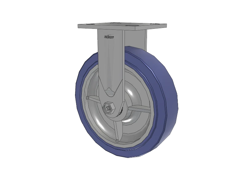 4 Series 2 Inch Wide Casters Top Plate Rigid with 8 x 2 HydroTech (Flat) Wheel