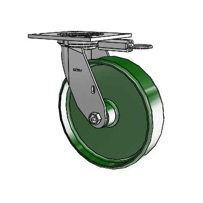 4 Series 2 Inch Wide Top Plate Swivel Caster with 8 x 2 Cast Iron Wheel