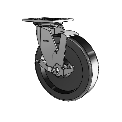 4 Series 2 Inch Wide Top Plate Swivel Caster with 8 x 2 Phenolic Wheel and Top Lock Brake