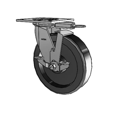 4 Series 2 Inch Wide Top Plate Swivel Caster with 8 x 2 Phenolic Wheel and Top Lock Brake