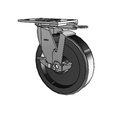 4 Series 2 Inch Wide Top Plate Swivel Caster with 8 x 2 Phenolic Wheel and Top Lock Brake