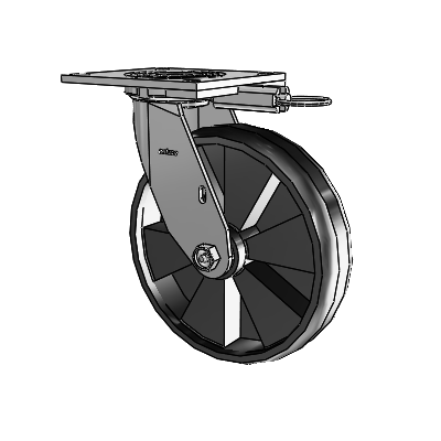4 Series 2 Inch Wide Top Plate Swivel Caster with 8 x 2 Maxim Wheel
