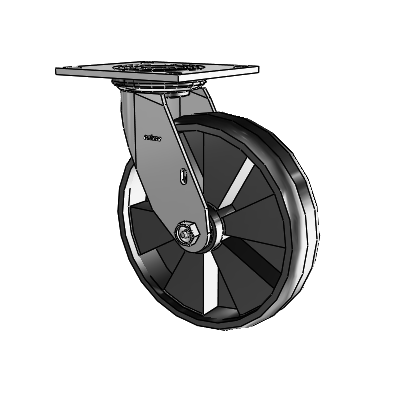 4 Series 2 Inch Wide Top Plate Swivel Caster with 8 x 2 Maxim Wheel