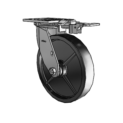 4 Series 1 1/2" Casters Top Plate Swivel Zinc with 8 x 1.5 Polyolefin Wheel