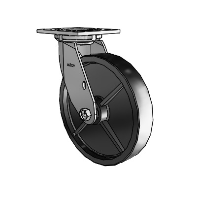 4 Series 1 1/2" Casters Top Plate Swivel Zinc with 8 x 1.5 Polyolefin Wheel