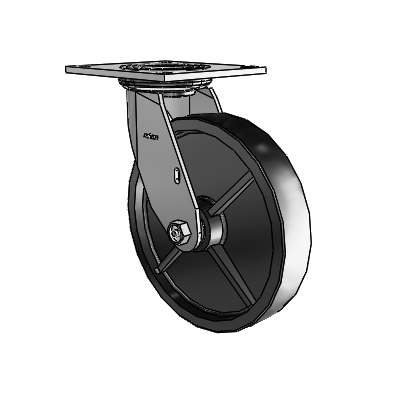 4 Series 1 1/2" Casters Top Plate Swivel Zinc with 8 x 1.5 Polyolefin Wheel