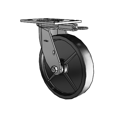 4 Series 1 1/2" Casters Top Plate Swivel Zinc with 8 x 1.5 Polyolefin Wheel